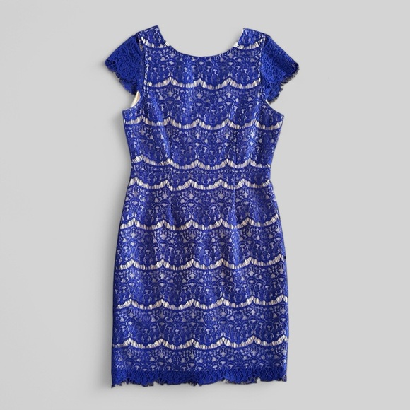 Darling Vintage Blue Candice Lace Dress size Med special event office siren 952 - Picture 1 of 16